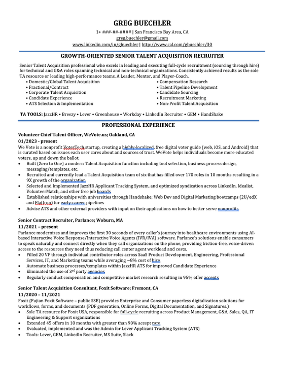 Sample CV